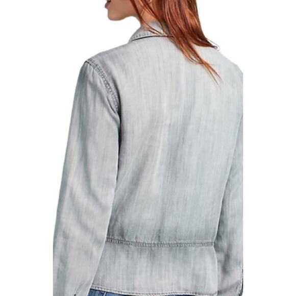 Cloth and Stone Chambray Peplum Button Down Shirt Size XS - Picture 2 of 6